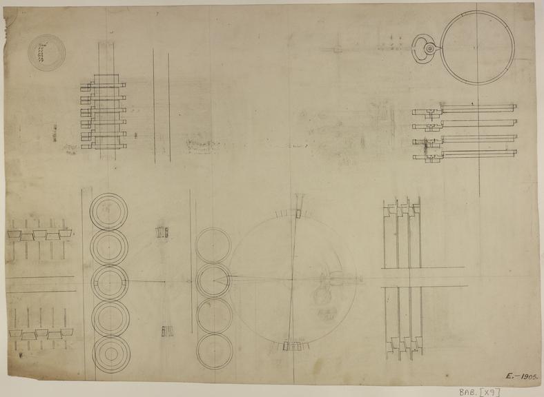 Babbage Papers, Untitled rough sketch of machine parts.