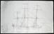 Folio of drawings scale 1:72 of rigging and sail plans of 18th century Warships