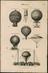 Engraved bookplate `Aeronautics'. [Depicts famous balloons]