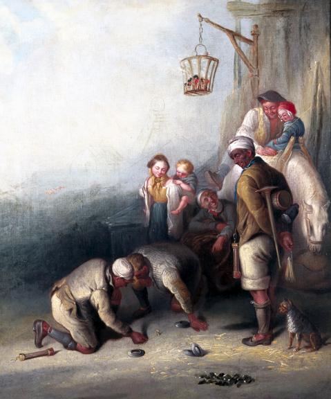 Painting, [Pitmen playing Quoits (The Disputed Shot)]