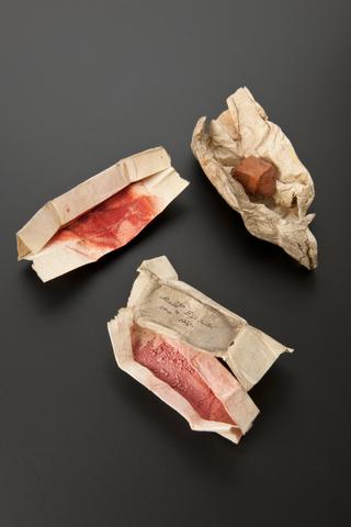 Folded paper packet, labelled 'maddr ep. salt'