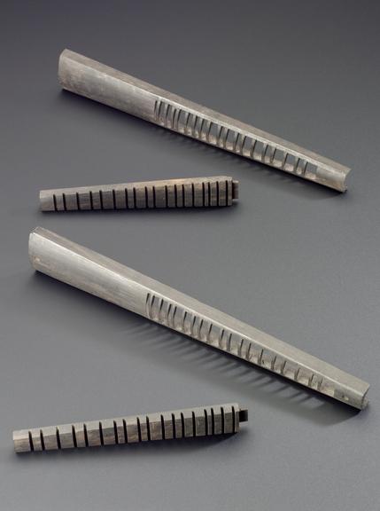 Pair of ebony violin fingerboard shape and sized hollow fabrications