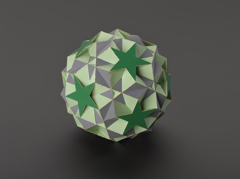 Icosidodecadodecahedron a semi-regular solid (polyhedra model (card))