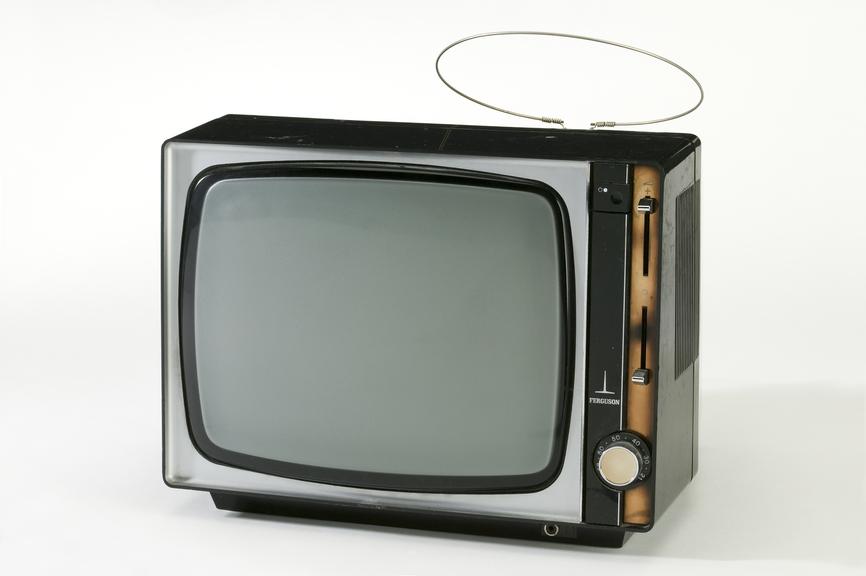 Portable black and white television set made by Ferguson