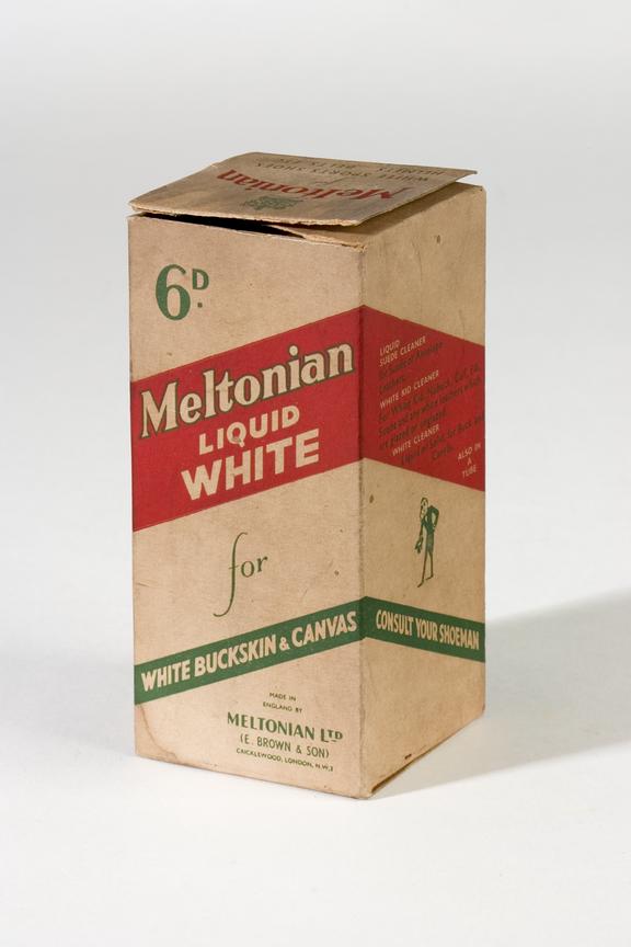 Liquid shoe whitener, made by Meltonian Ltd (E