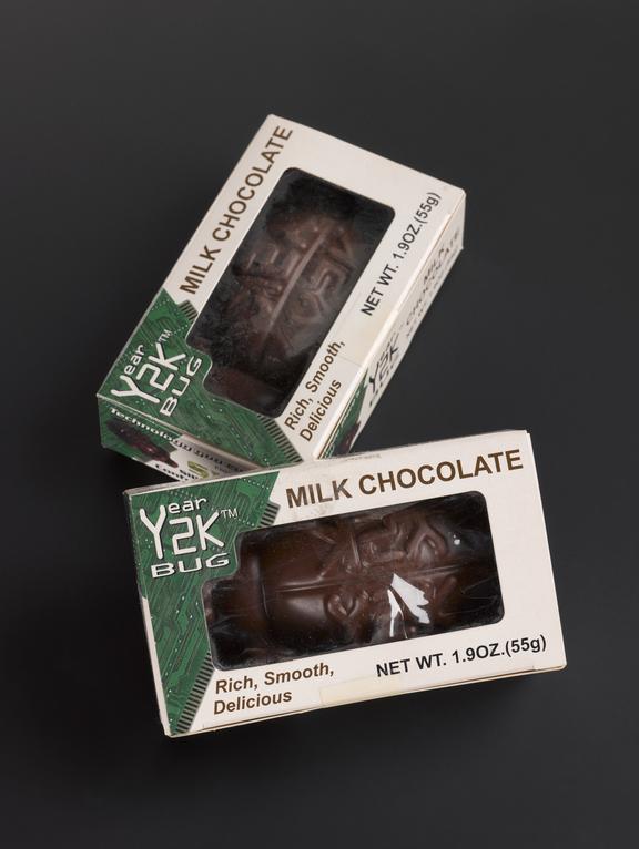Two (2) Y2K 'Millennium Bug' chocolates for year 2000 by