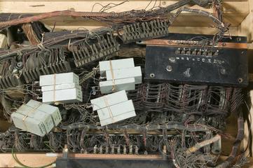Crate of parts for Telephone Exchange