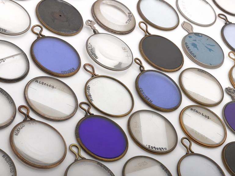 A selection of 67 miscellaneous trial lenses, various patterns