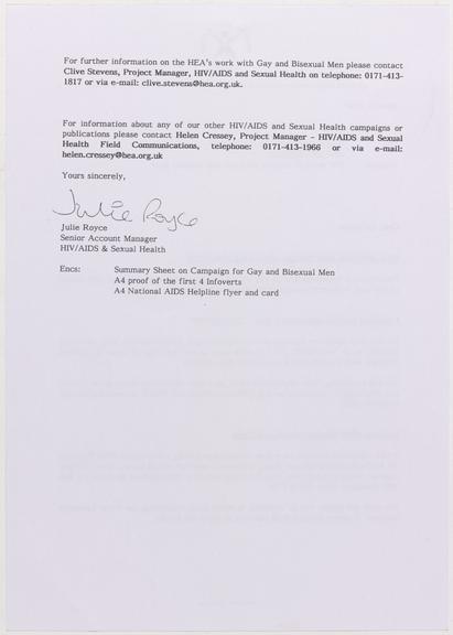 HEA HIV/AIDS & sexual health campaigns press release memo and media directive