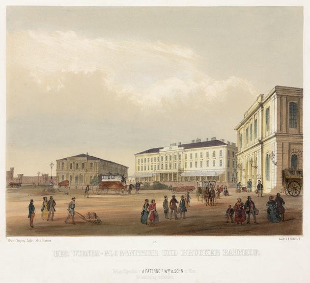 Illustration, Railway station in Wien
