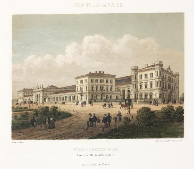 Illustration, Railway station in Wien