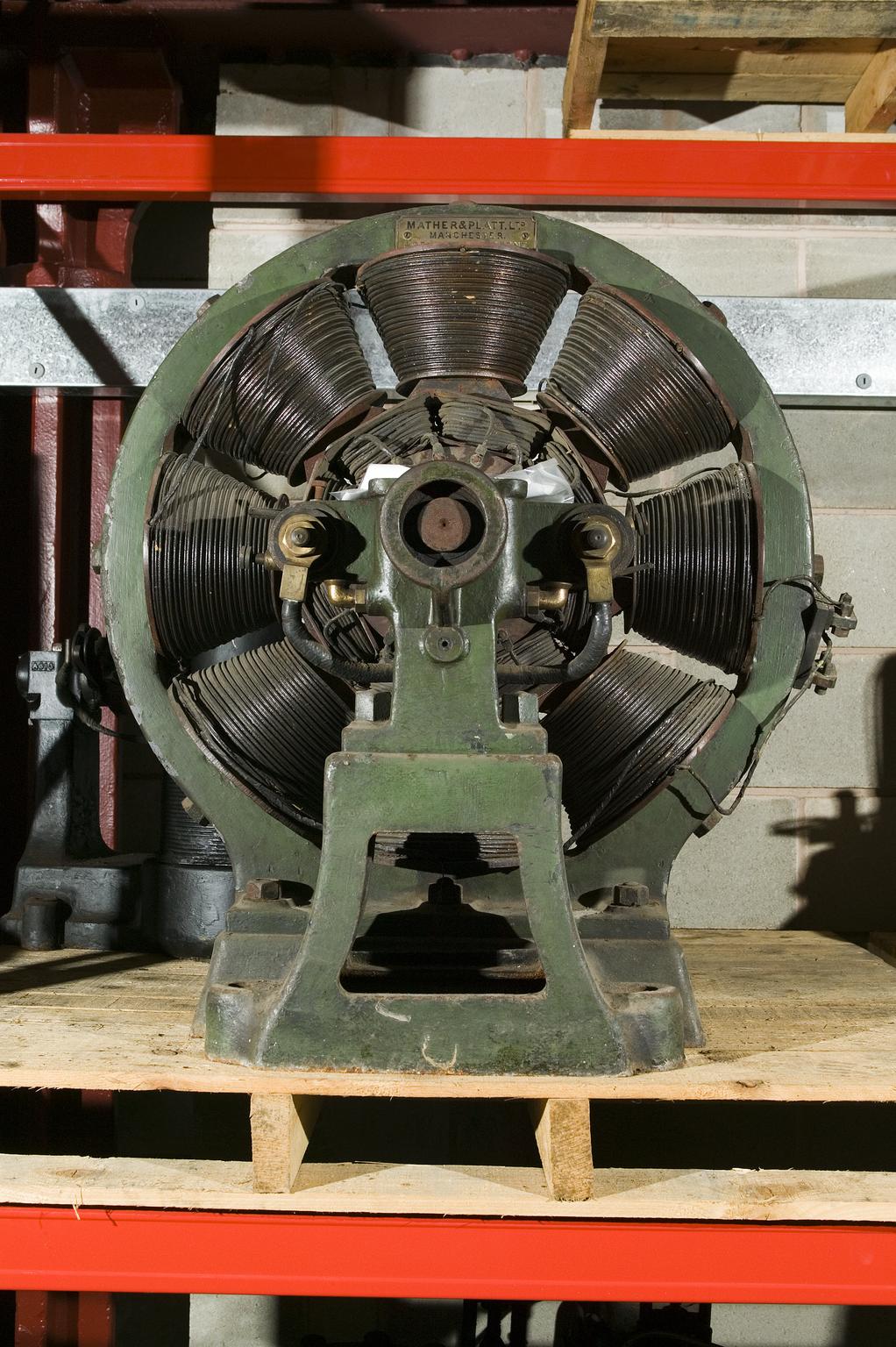 Electricity generator made by Royce Ltd. Horizontal armature set above ...