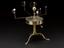 Brass drum orrery on claw foot stand showing seven planets out