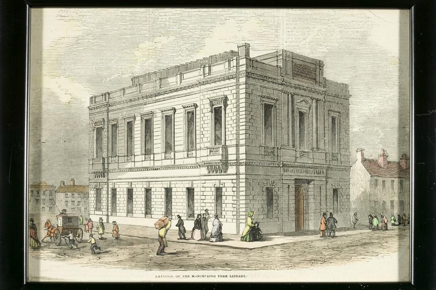 Print of the 'Exterior of the Free Library.'