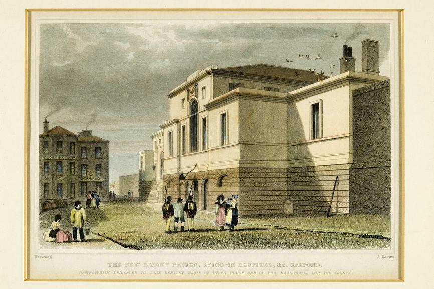 Print of the New Bailey Prison, Lying-In Hospital, Salford