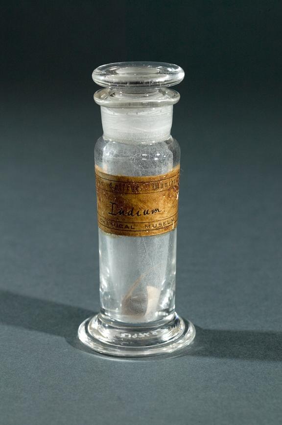 Jar of indium prepared by Owens College chemists, Manchester