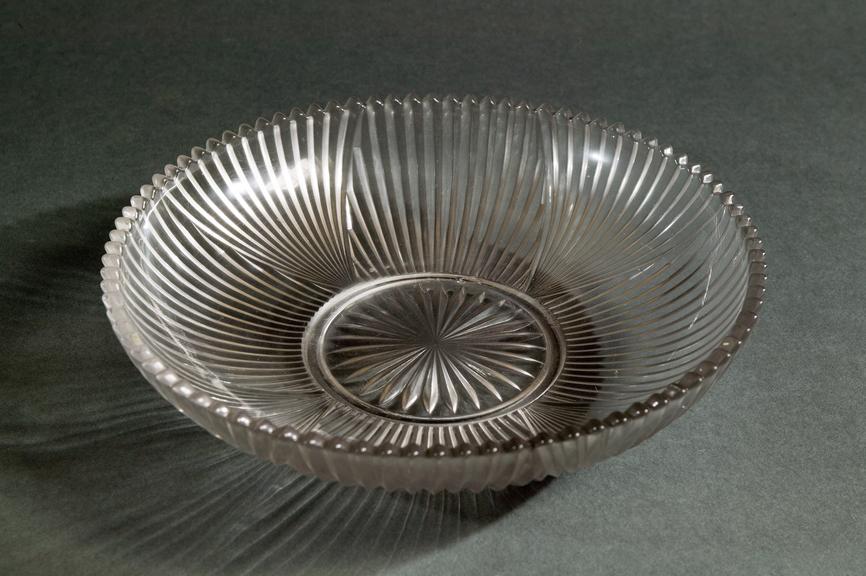 Pressed glass dish registered design no