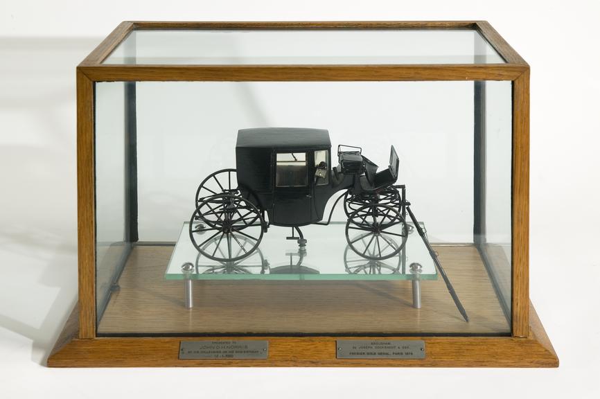 Model of the Cockshoot 'Landau' carriage made by Thomas Laws in