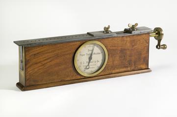 Paper tensile tester made in Austria and supplied by J. J. Marshall and Co.