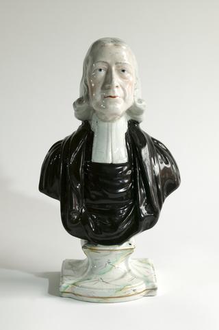 Stoneware bust of John Wesley