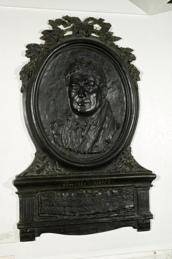 Cast bronze plaque commemorating Henry Hunt