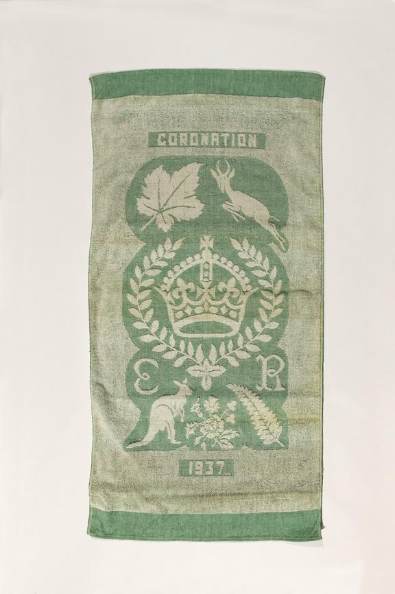 Hand towel commemorating the 1937 coronation of King George VI