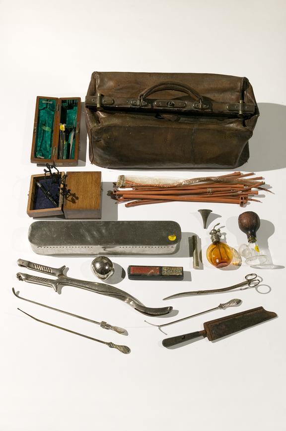 Doctor's bag containing medical instruments