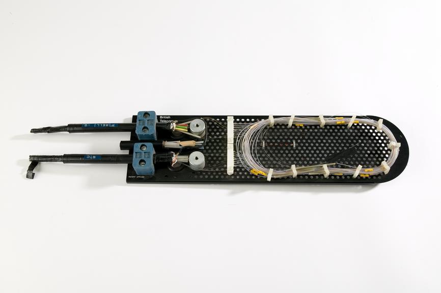 Display section of fibre-optic cable mounted on a BT junction