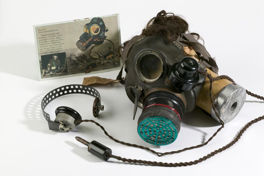 Gas mask made by Siebe Gorman & Co