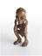 Wooden statue of squatting female figure