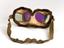 Goggles with coloured glass in wooden case