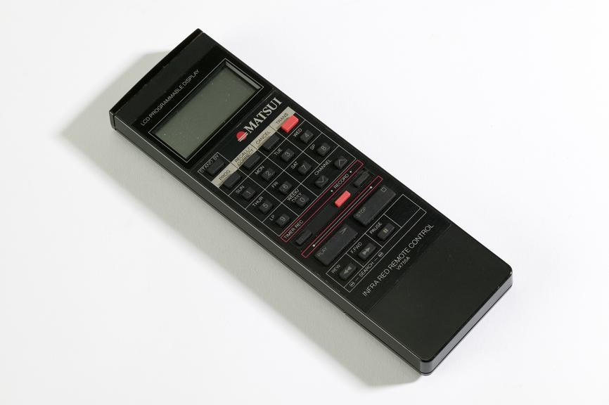 Infra red remote control for Matsui video recorder, c.1988