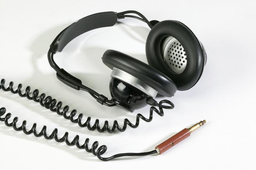 Head phones for tape recorder, made by Uher, Munich