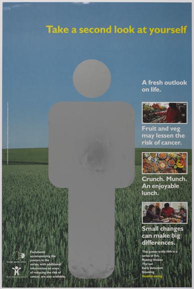 'Take a second look at yourself', poster raising awareness about cancer