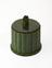 Circular fluted box of marbled green catalin