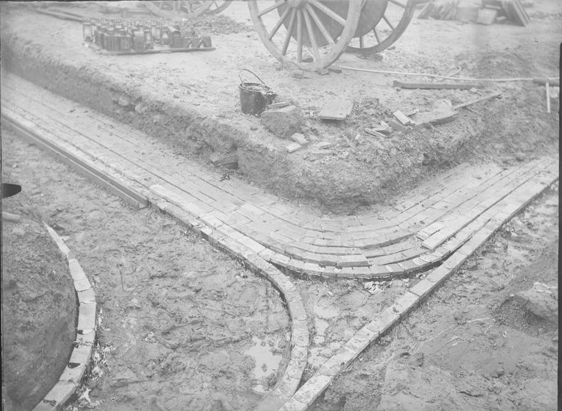 Works photographic negative of cable trench, Stalybridge