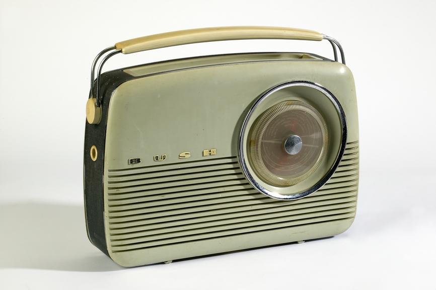 Portable transistor radio with car-aerial socket