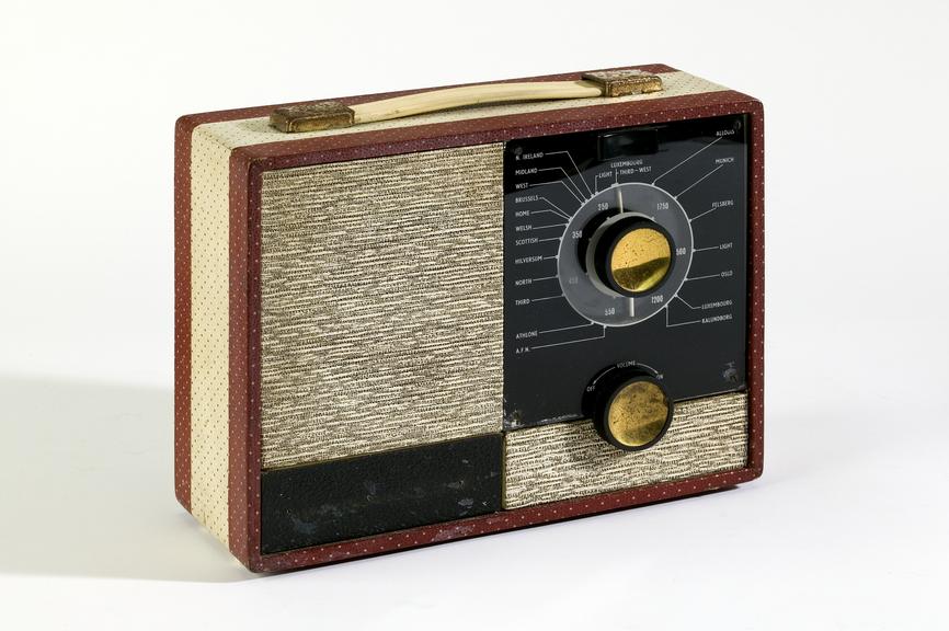 Portable transistor radio receiver, c.1960