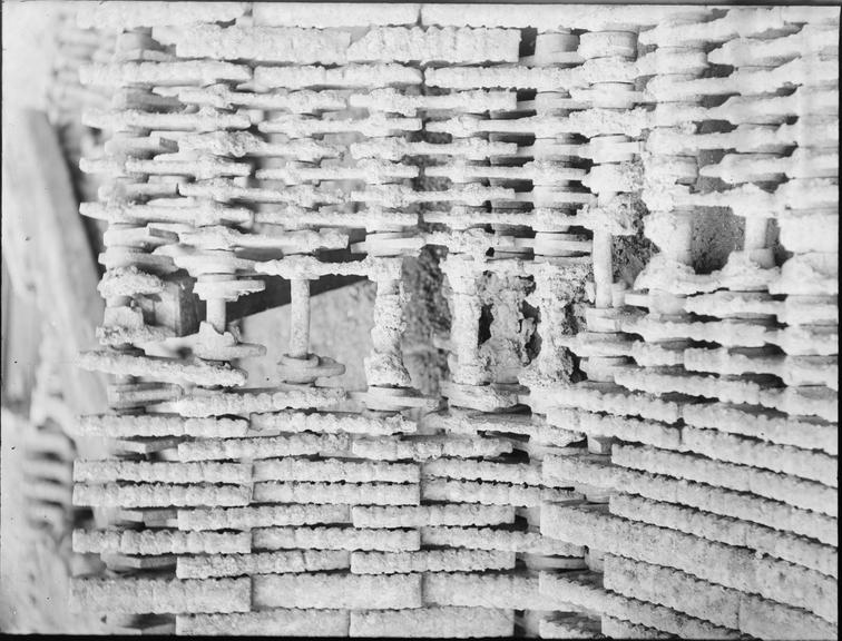 Works photographic negative of damaged section of chain grate