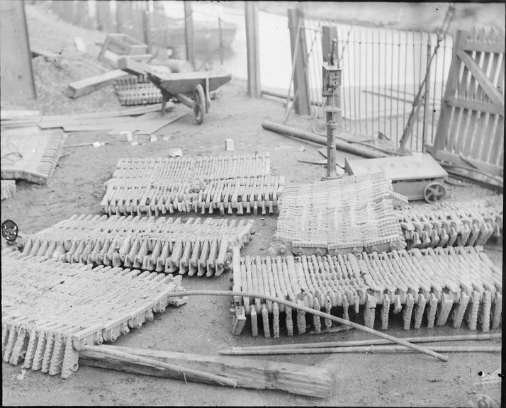 Works photographic negative of sections of power house chain