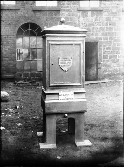 Works photographic negative of distribution pillar