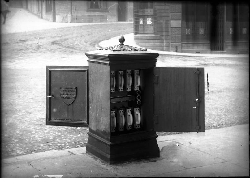 Works photographic negative of distributing pillar, Todmorden