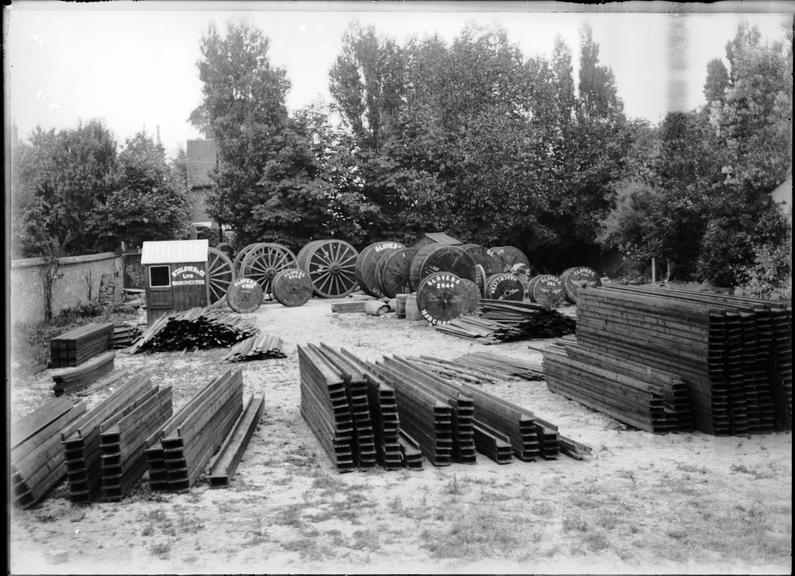 Works photographic negative of suburban depot