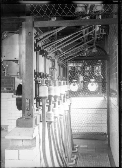 Works photographic negative of cables terminated at Manchester