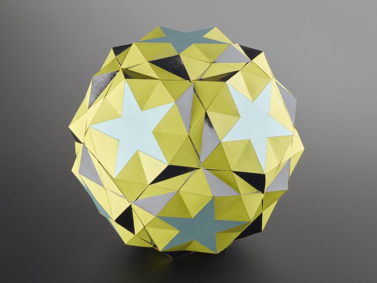 Snub Dodecadodecahedron a semi-regular solid (polyhedra model (card))