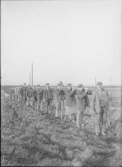 Works photographic negative of cable laying