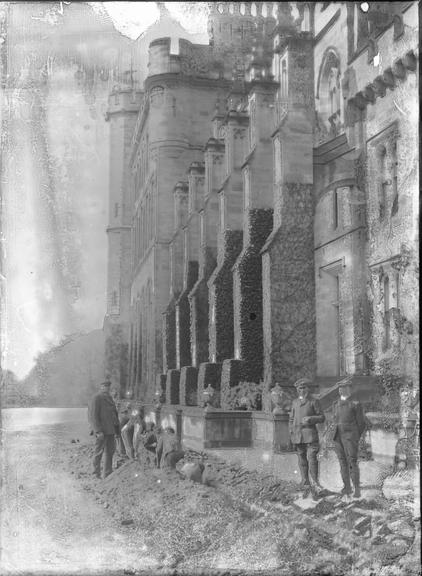 Works photographic negative of cable laying