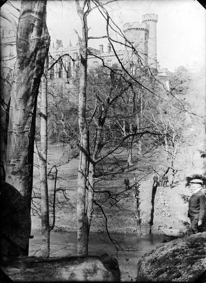 Works photographic negative of cable trench