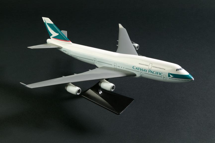 Boeing 747-400 model in Cathay Pacific colours
Photographed on