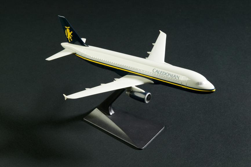 Airbus A320 scale model in Caledonian colours
Photographed on a